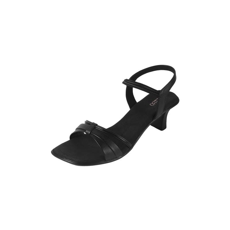 Metro Women's Black Stylish Back Strappy Design with Kitten Heel UK/7 EU/40 (33-848)