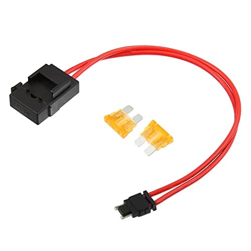 X AUTOHAUX 32V Low Profile Mini Fuse Adapter Tap Kit with 2pcs 5A Blade Style Fuse for Cars Boats