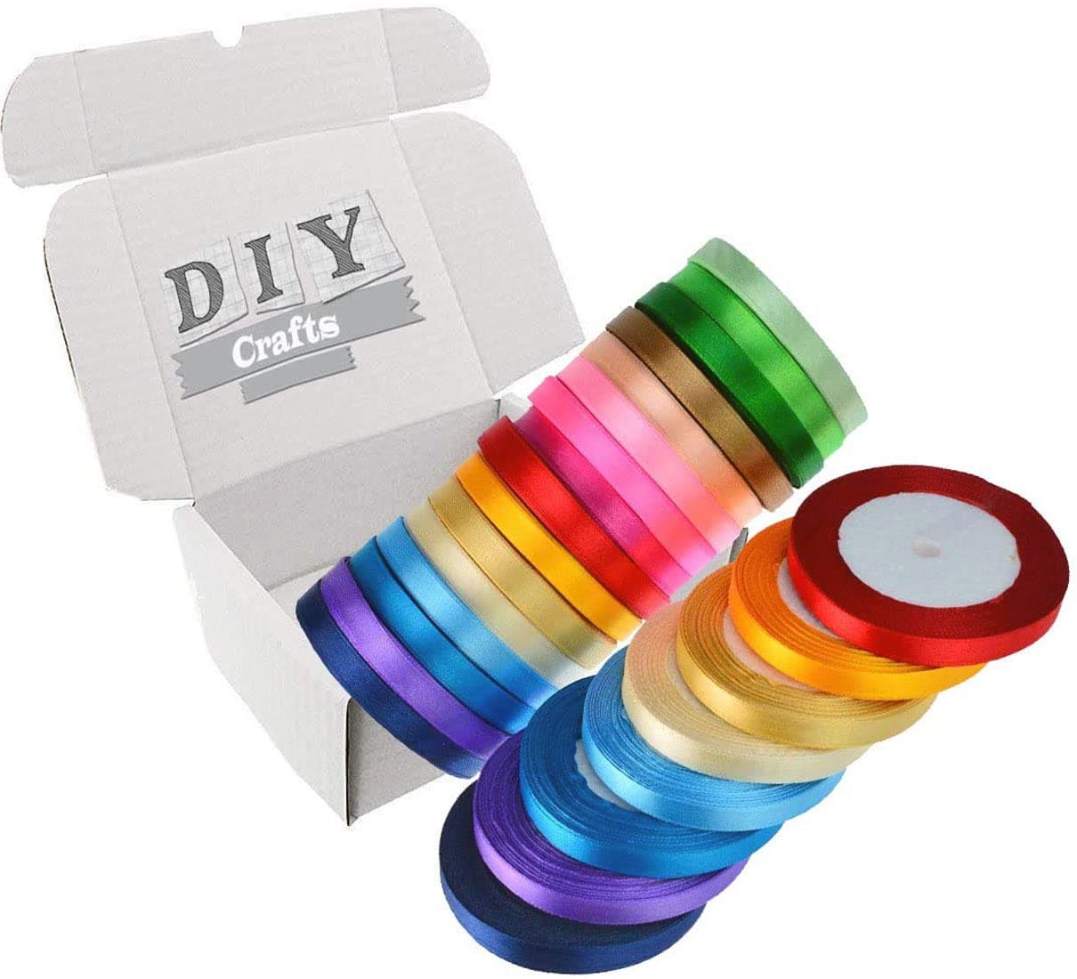 DIY Crafts Design # No 1, 50 Yards Roll, Polyester Non Fading Woven Ribbon for Floral Arrangement(Double Face Pink Ribbon) (Design # No 1, 50 Yards Roll)