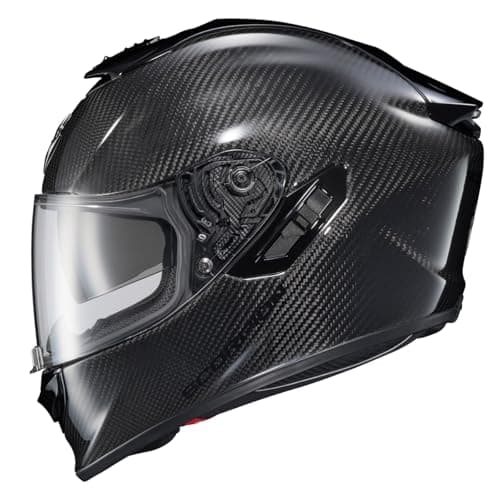 ScorpionEXO ST1400 EVO Carbon Fiber Full Face Sport Touring Street Motorcycle Helmet Bluetooth Ready Speaker Pockets DOT ECE Solid Gloss Black 2XLarge