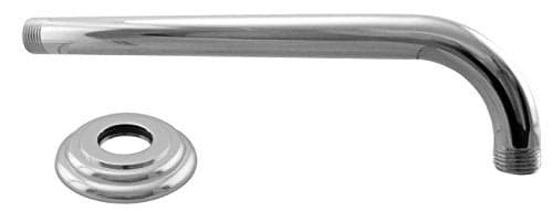Westbrass A3700-1-26 1/2" IPS x 10" IPS Wall Mount 90-Degree Rain Shower Arm with Flange, Polished Chrome