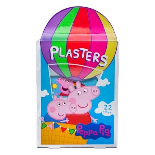 Jellyworks Peppa Pig Plasters for Kids | x22 Strips | 4 Sizes | Latex Free | Hypoallergenic | Wash Proof | Breathable | CE Certified | Made by