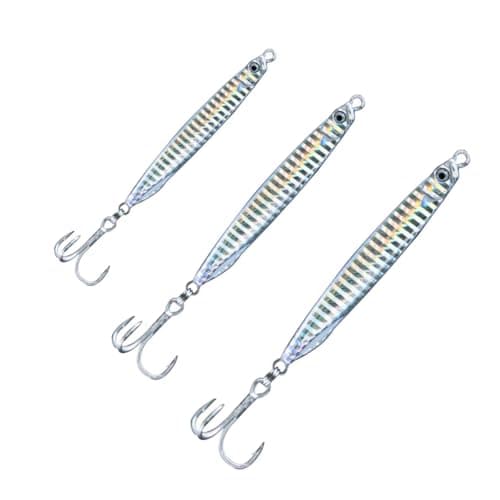 Navicatch Saltwater Fishing Lures Fishing Jigs Fishing Spoons for Striped bass Pompano Spanish MackerelBluefishMetal Jigging Diamond Jigs Silver 3pcs 1 25oz1 45oz 2oz Premium to Choose