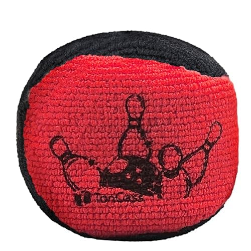 TonGass Microfiber Ultra Dry Bowling Grip Ball, Microfiber Bowling Grip Bags, Bowlings Powder Bag for Hands Use - Black & Red