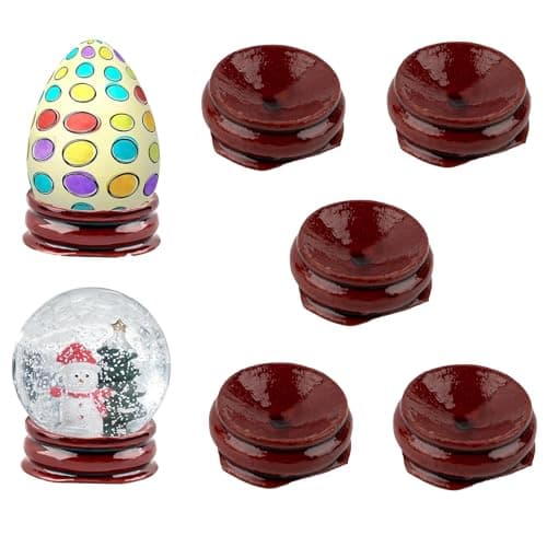 AUEAR 5 Pack Sphere Display Holders 1 Inch Wooden Egg Crystal Stands Decorative Ball Stand for Egg Pedestal Globe Decor