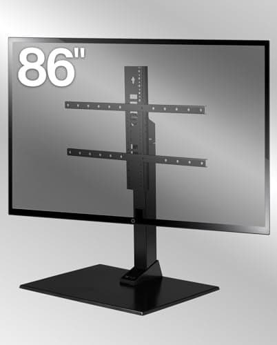 SANUS Universal TV Stand - Large Swivel Base Replacement TV Stand for Screens Up to 86" - Swivels 70 Degrees & Height Adjusts 8" - Compatible with Sony, Vizio TCL & More