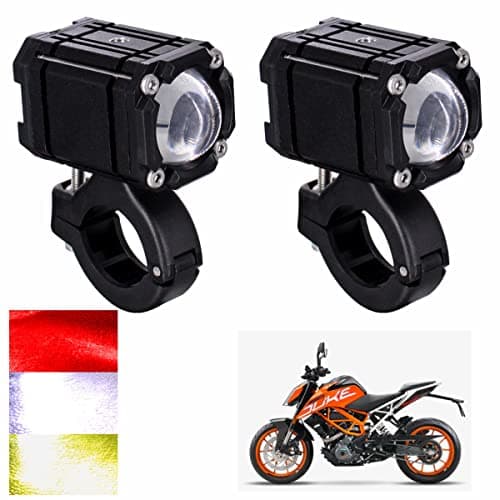 Asryd Fog Driving Lights 30W 4000 Lumen Driving Fog Off Road Lights Triple Color Mode with Flashing Waterproof (Pack of 2) For KTM 390 Duke
