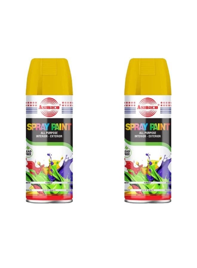 Asmaco Spray Paint - Honey Yellow - 400 Ml - Set of 02