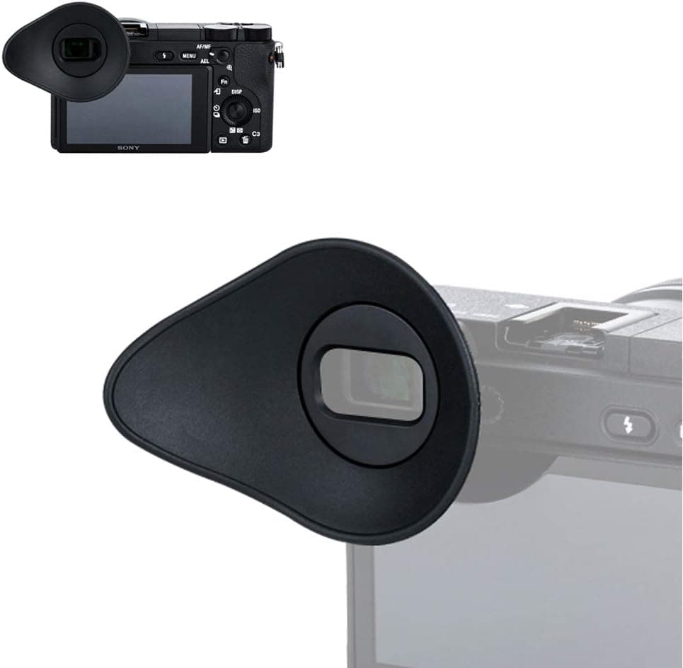 JJC Soft Silicone Camera Eyecup Eyepiece Eyeshade for Sony a6600 a6500 a6400 Viewfinder Protector Replaces Sony FDAEP17 Eye Cup