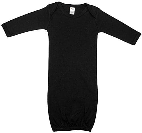 Earth Elements Baby Long Sleeve Gown 0-3 Months Black
