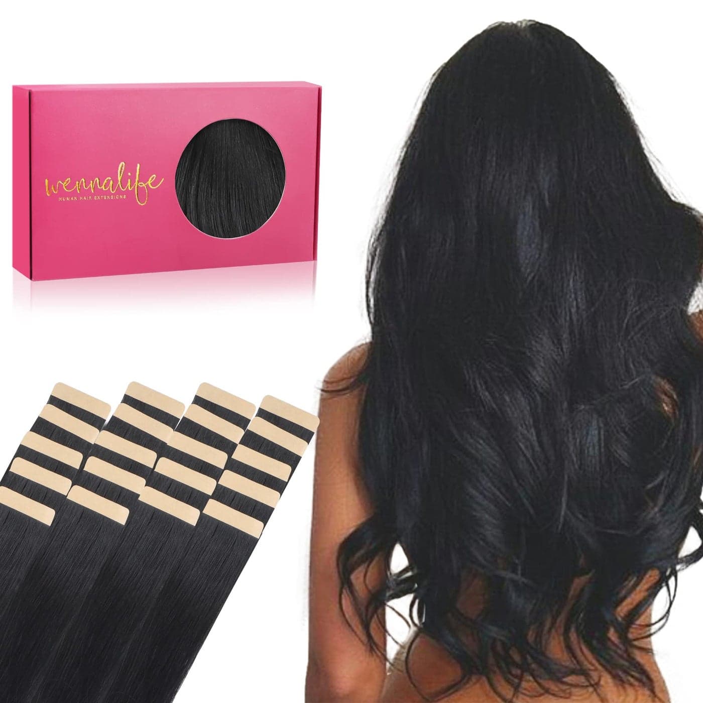 WENNALIFE Tape in Hair Extensions Human Hair 20pcs 16 inch 50g Balayage Chocolate Brown to Honey Blonde Remy Tape Hair Extensions Real Human Hair Tape Extensions Coloured Hair Extensions