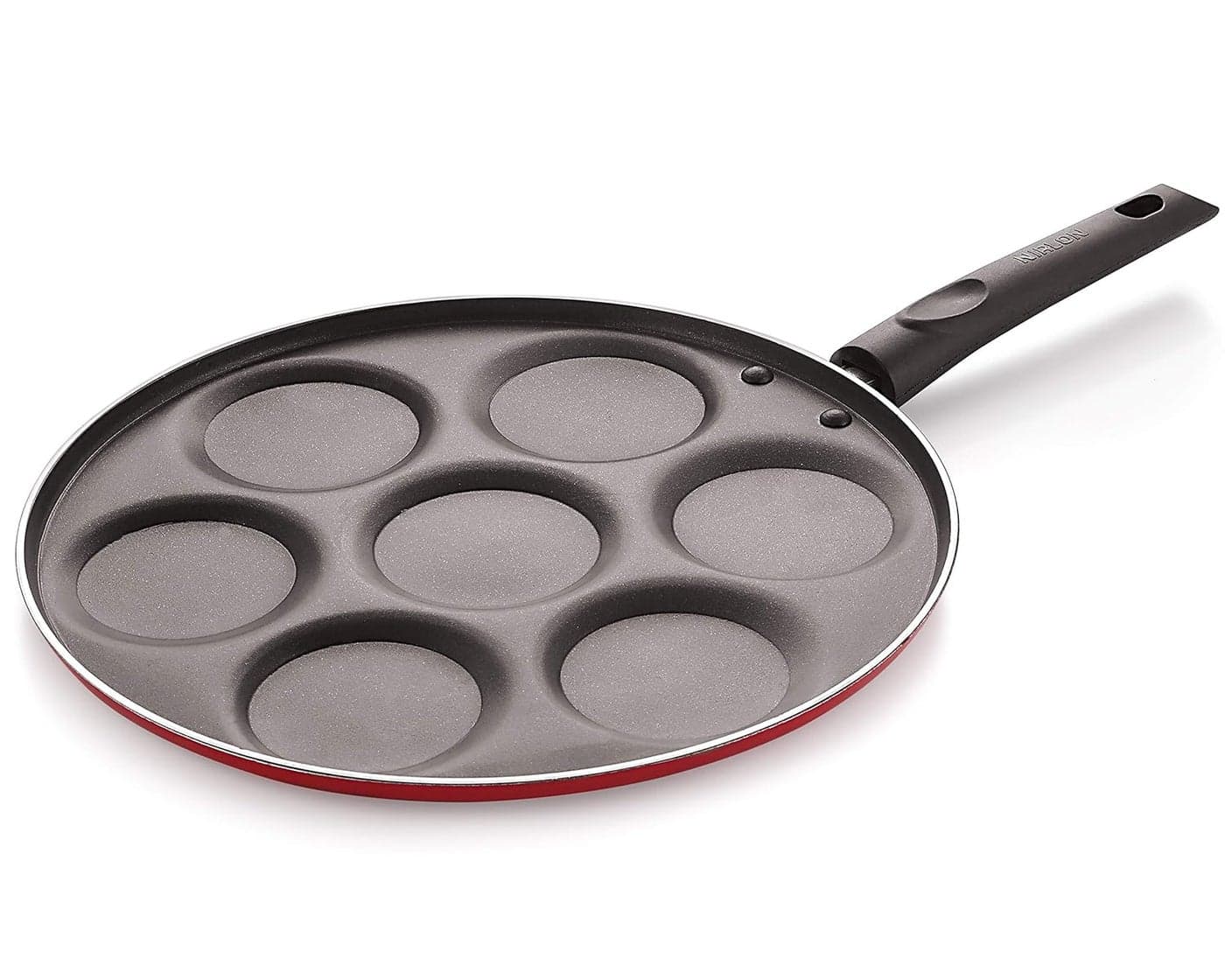 NIRLON Non Stick Aluminium 7 Cavity AppamUttapamPan Cake Maker Uttapam Tawawith Handle26mm_Classic_UP7