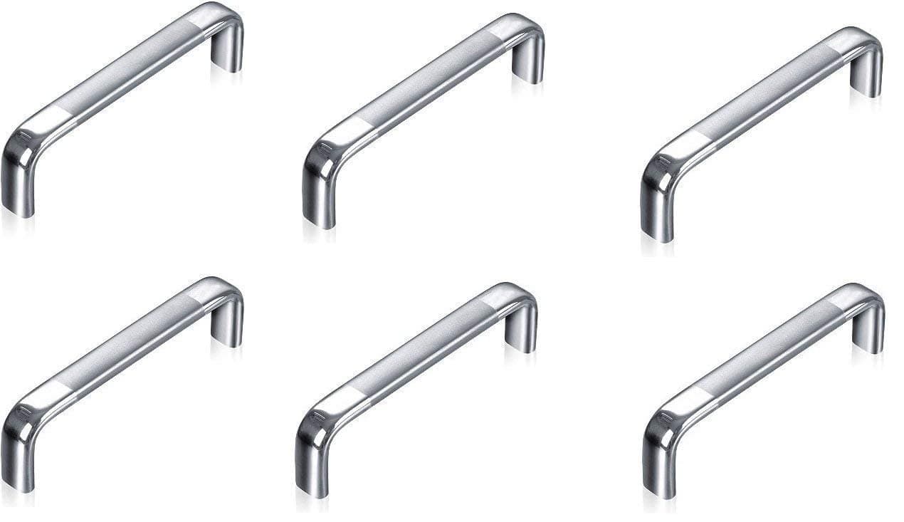 Implemental Bosney Hardware Oval D DrawerCabinet HandlesDrawer Handle 15mm Heavy Pack of 6 4 inchSilver