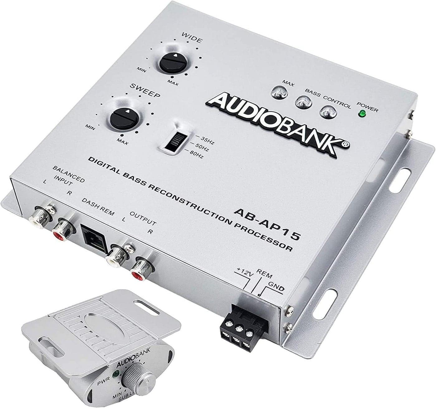 Audiobank AP15 - 1/2 Din Car Audio Digital Bass Processor with Bass Knob