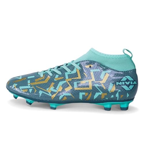 Nivia Pro Encounter 10.0 Football Stud for Men/Comfortable and Lightweight/Sports Shoe/UK-10(Hunter Green)