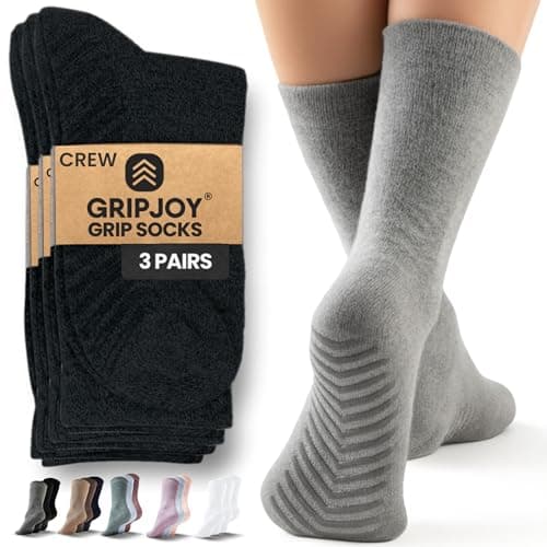 Socks with Grippers for Women - Hospital Socks - Non Slip Socks Womens - Grip Socks for Men - 3 Pairs