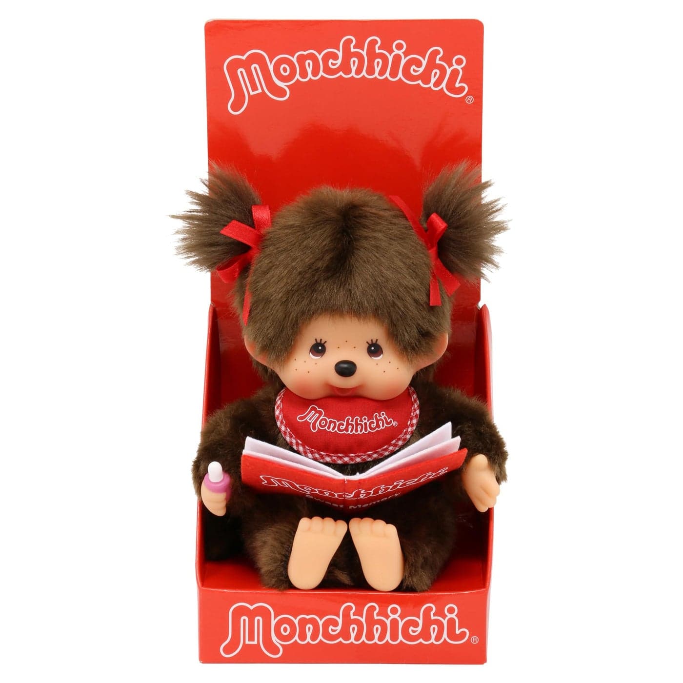 Monchhichi Sekiguchi Sitting & Reading Girl Plush Doll
