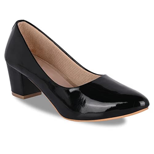 Smart & Sleek Casual Block Heel Office Wear Bellies for Women (Black, Numeric_3) AB23