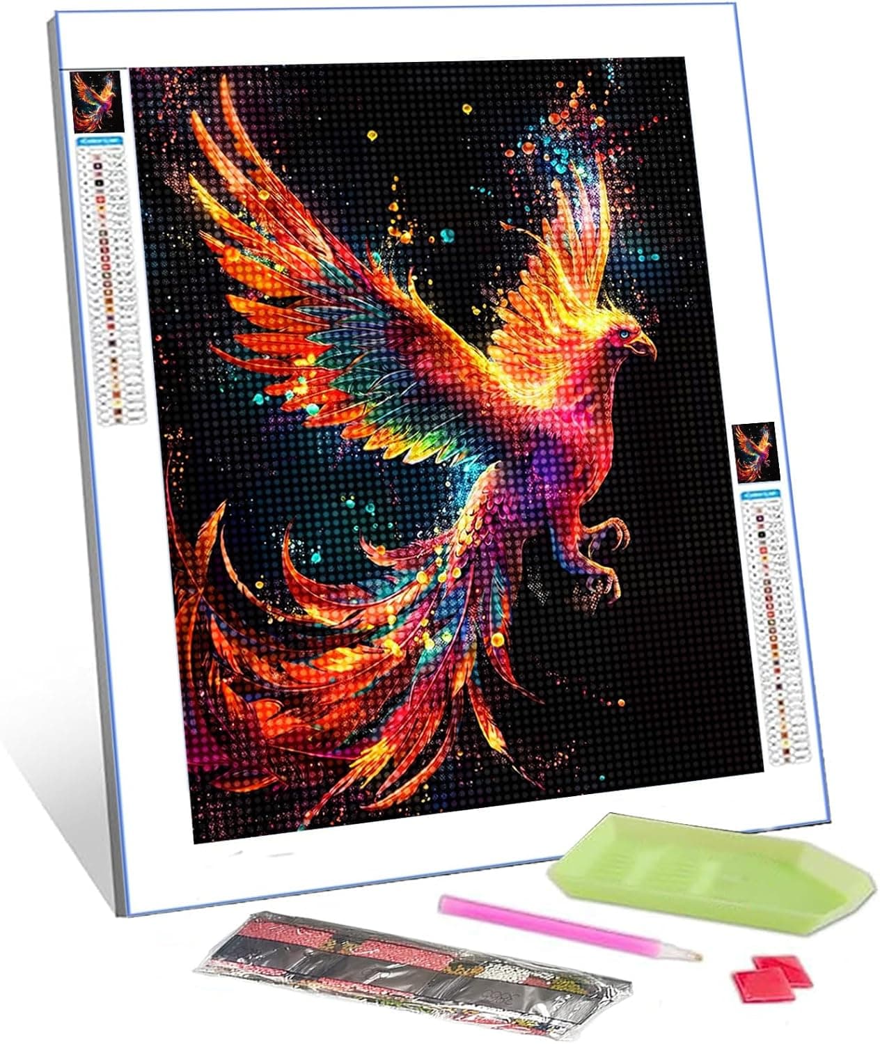 Tucocoo Beautiful 5D Diamond Painting Kits for Adult Fire Phoenix Full Drill Round Diamond Cross Stitch Colorful Painting by Number Rhinestone Embroidery Arts Craft Unique Style 12x16 inch