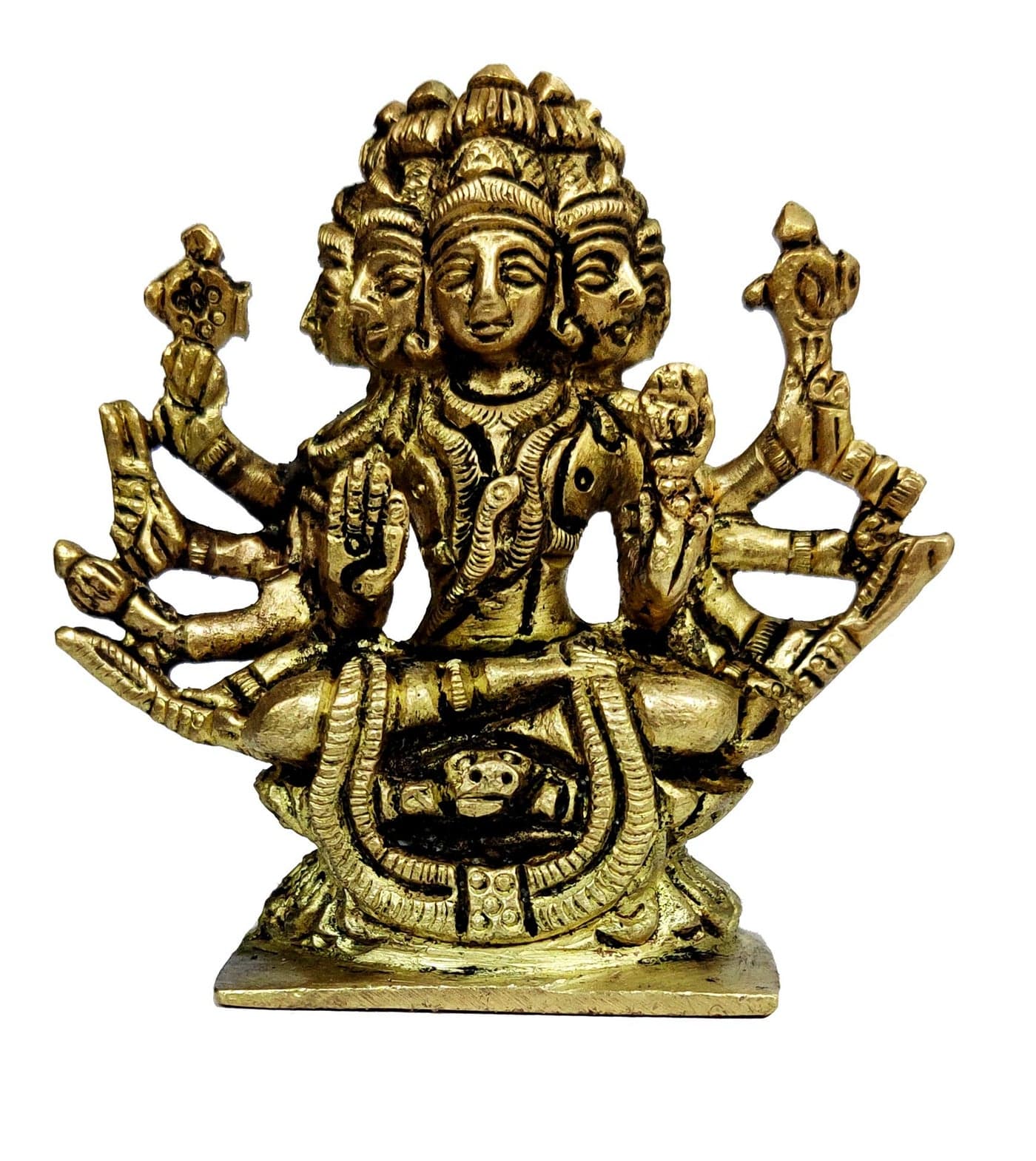 Purpledip Brass Idol Gayatri (Savitri): Rare Collectible Statue of Mother of Vedas (12074)