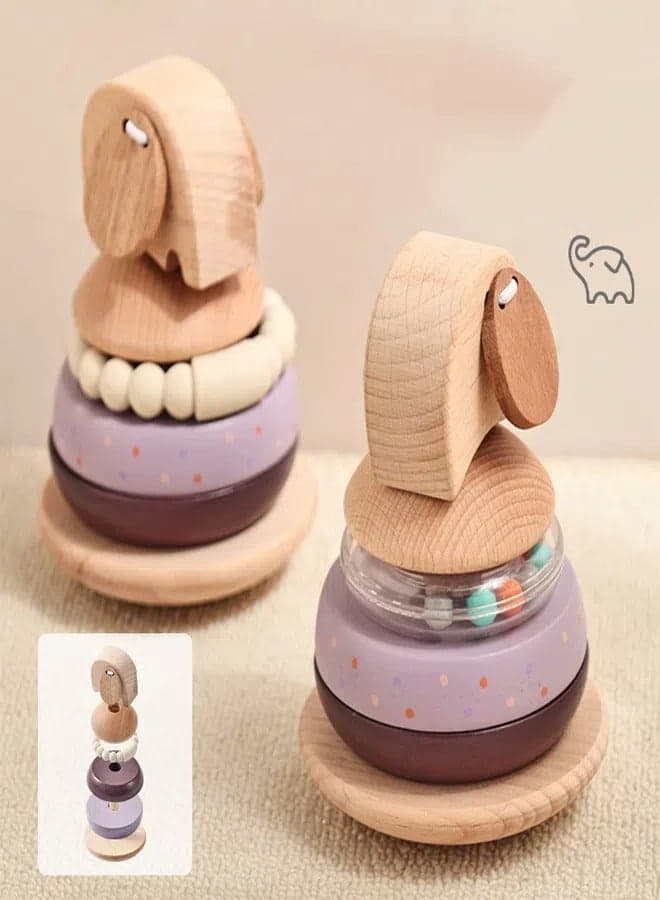 Children Stacking Shape Cylinder Wooden Toy