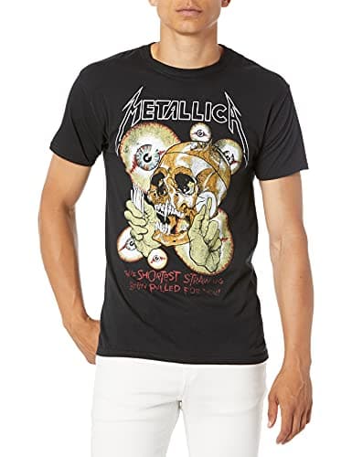Metallica mens Metallica Vintage Shortest Straw T-shirt T Shirt, Coal, Large US