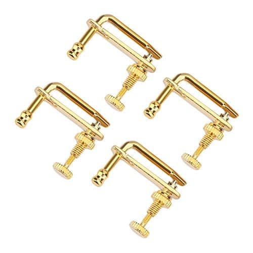 4Pcs Violin Fine Tuners, Gold Violin Parts String Adjusters Replacement for 4/4 Violin Fine Tuner Pegs Violin Replacement Parts