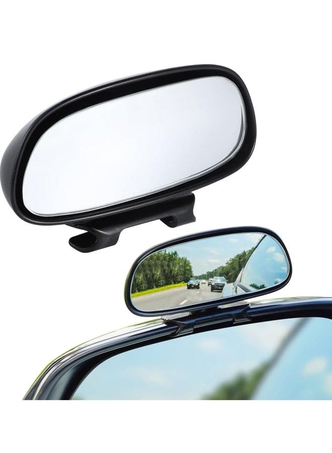 Blind Spot Mirror, HD Glass Frameless Convex Rear View Mirrors Exterior Accessories with Wide Angle Adjustable Stick Black
