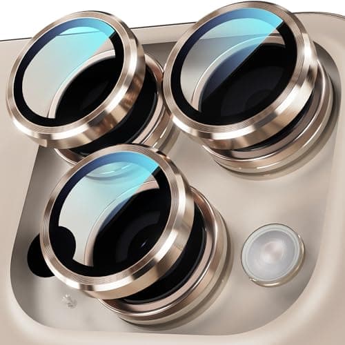 YWXTW Camera Lens Protector for iPhone 16 ProiPhone 16 Pro Max 1 Step Installation Tray Tempered Glass Screen Protector Metal Individual Camera Cover Accessories Case Friendly Desert Titanium
