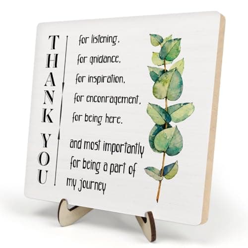 Thank You Gifts for Women Men, Appreciation Gifts for Friends, Coworker Leaving Gift, Home Office Decor Wooden Plaque Sign 5.9 x 5.9Inch-Thank You for Being A Blessing in My Life (White02)