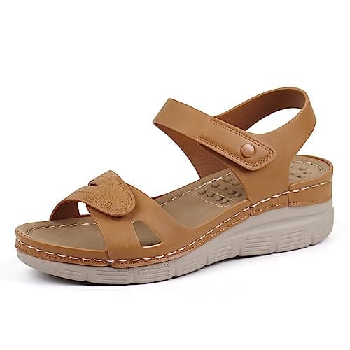 Ortho+rest Women Arch Support Walking Sandals Comfortable Orthotic Sandals (10,Brown)