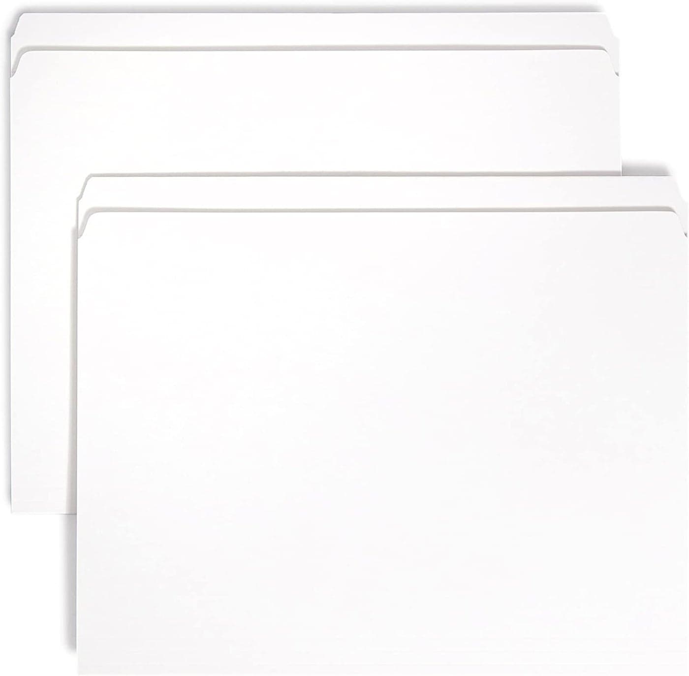 Smead File Folder Reinforced StraightCut Tab Letter Size White 100 per Box 12810