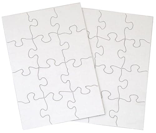24 Blank Jigsaw Puzzles 55 inch x 8 inch 12 Pieces per Puzzle Excellent for Kids Activities Arts Crafts Invitations Blank Puzzles to Draw On