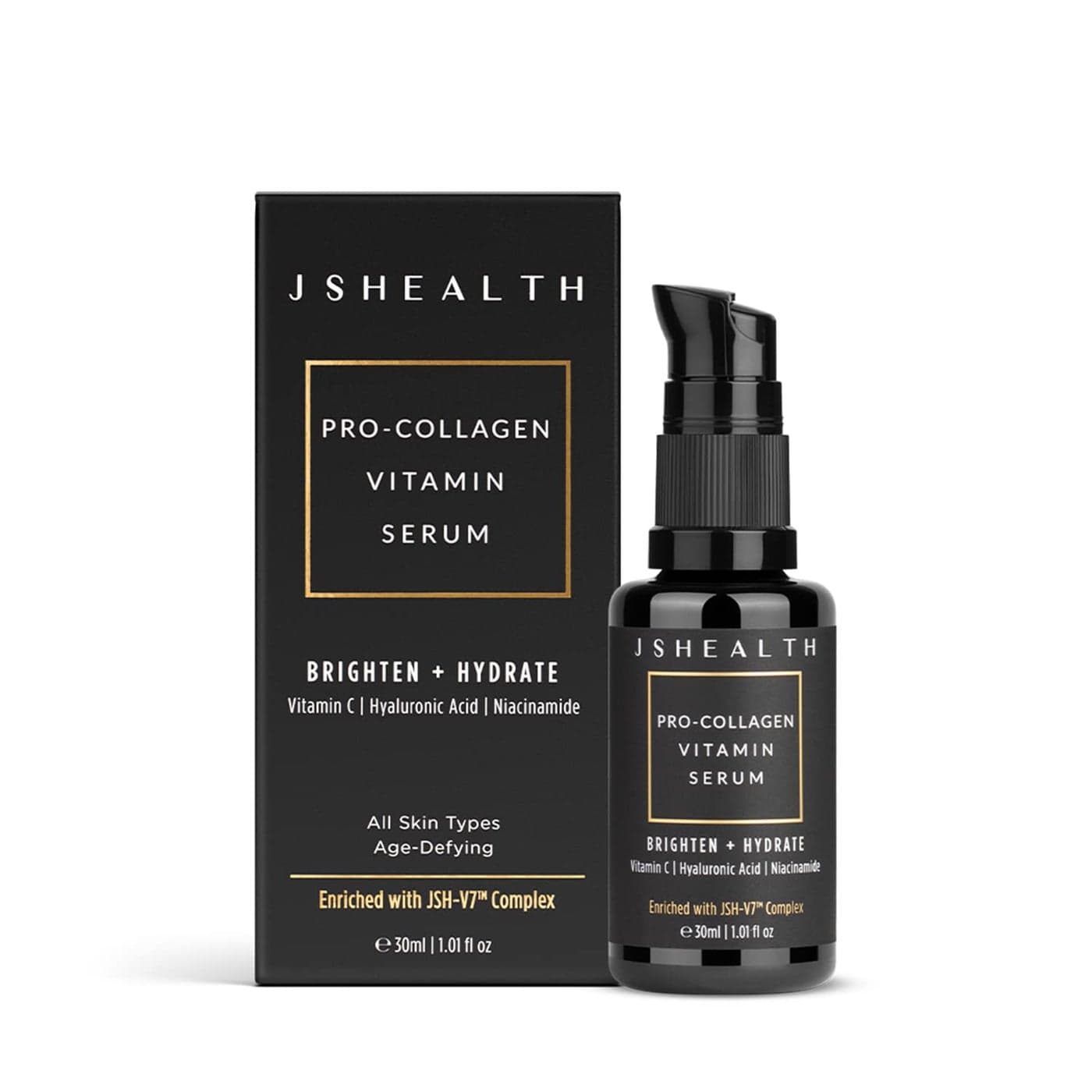 JSHealth Vitamin C Serum for Face Brightening Hyaluronic Acid Serum Anti Aging Vitamin C Face Serum Hydrating Facial Serum with Niacinamide