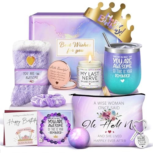 Gifts for Women Birthday Gifts for Women Happy Birthday Gifts Basket Gift Set for Best Friends Female Sister Mom Wife Her Girlfriend Coworker Bestie Bff