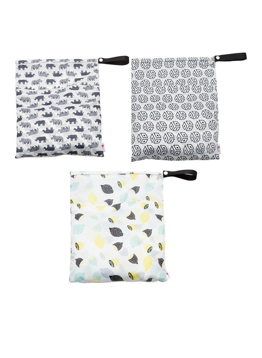 Waterproof Wet Bag, Baby Diaper Dry 3Pcs Reusable Bag With Two Pockets, for Breast Pump Parts Swimsuit Bags Swimming