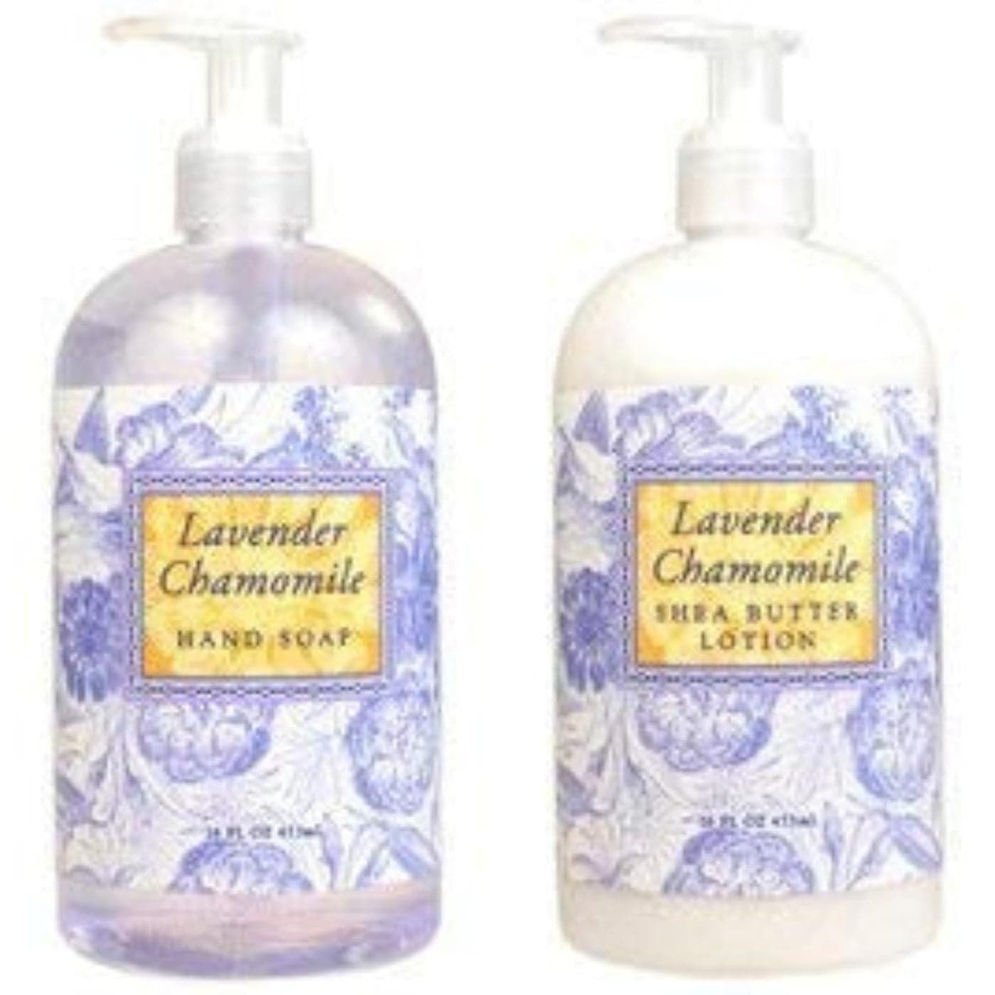 Greenwich Bay Trading Hand Soap Hand and Body Lotion 16 Ounce 2 pack Bundle Set Lavender Chamomile