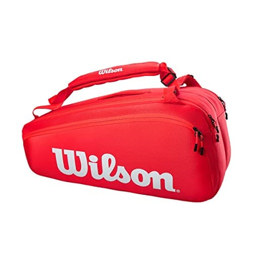 Wilson Super Tour, Red/White, Holds up to 9 Rackets