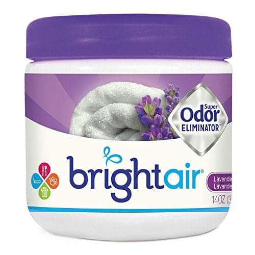 Bright Air Solid Air Freshener and Odor Eliminator, Lavender and Fresh Linen Scent, 14 Ounces (900014) , Purple