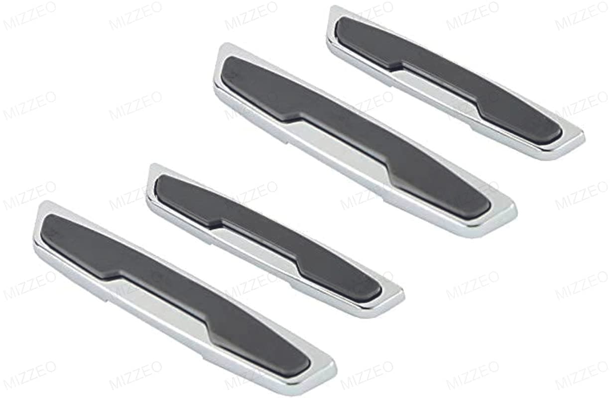 MIZZEO Car Door Protector (Design - Static - Grey & Chrome) Car Side Door Edge Guards Compatible with Maruti Suzuki Celerio X (2018)