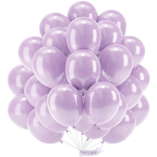 PartyWoo 50pcs Pearl Light Purple Balloons 12inch Latex for Balloon Garland Birthday Wedding Decorations