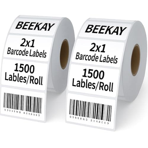 BEEKAY 1500 Labels 2" x 1" (50 x 25 mm) Direct Thermal Printer Stickers Best for Barcode, Product, FNSKU, Inventory,Price,Compatible with TSC,Hirobot,Helett, PeriPeri,iDPRT, Lenvii Printer
