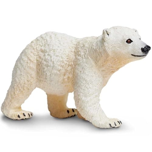 Safari Ltd Polar Bear Cub Figurine Detailed 275 Plastic Model Figure Fun Educational Play Toy for Boys Girls Kids Ages 1