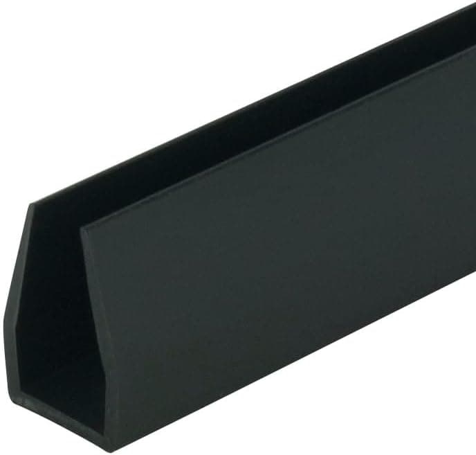 Outwater Plastics Black 38 Rigid PVC Plastic UChannelCChannel 46 Inch Lengths Pack of 2