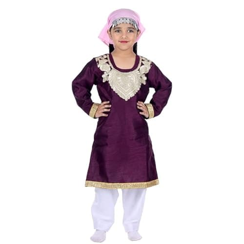 DESI ANDAAZ Kashmiri Girl Dress For Kids Set of 3(Suit,Salwar & Scarf) Indian State & Folk dance Fancy Dress Costume for Kids & Adults