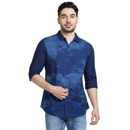 Spykar Men's Full Sleeves Denim Slim Fit Shirts
