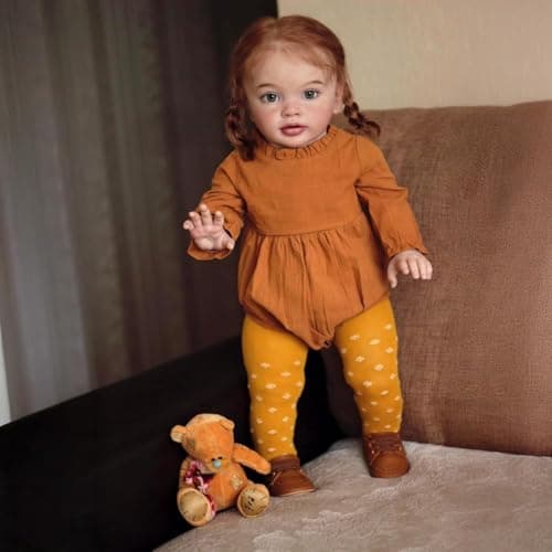 ROSHUAN Big Size Realistic Reborn Baby Dolls Pippa 26 Inch Reborn Toddler Doll Soft Weighted Cloth Body Real Life Baby Doll Rooted Hair Lifelike Toddler Dolls for Kids Age 3