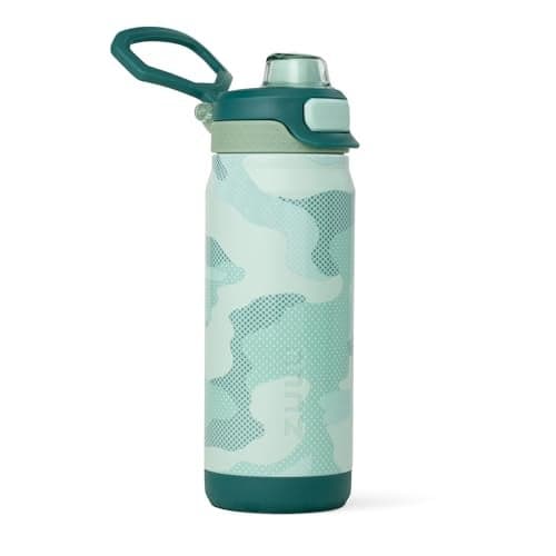 ZULU Powerfill Pro 18oz Kids Stainless Steel Water Bottle with Quick Fill Lid, Triple Wall Vacuum Insulated, Leak Proof Locking Lid, Sip & Chug, Reusable, BPA Free, Dishwasher Safe, Green Camo