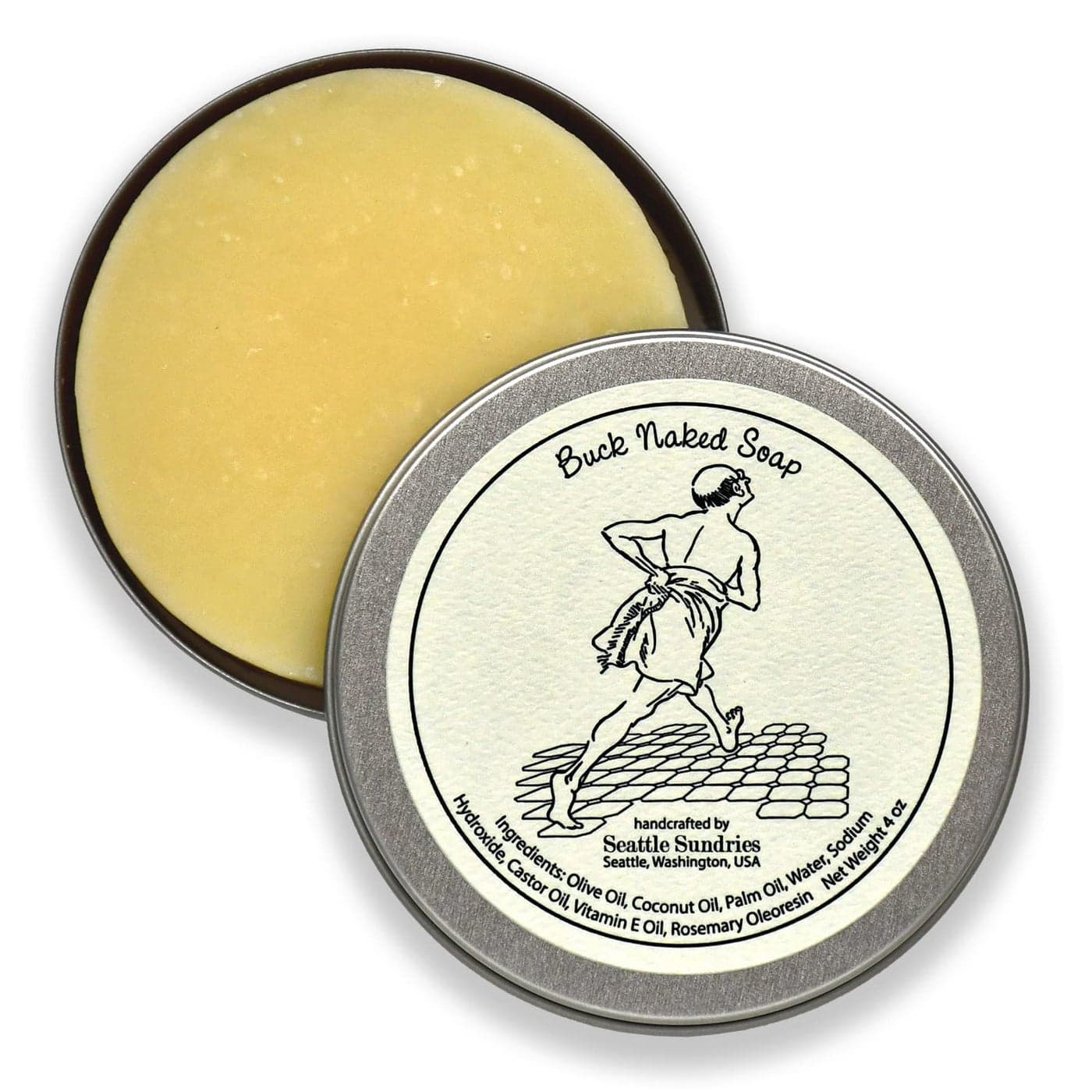 Seattle Sundries FragranceFree Bar Soap 1 4oz Gentle Unscented Bar Soap Natural for Sensitive Skin in a Low Waste Travel Tin Simple All Natural Body Soap