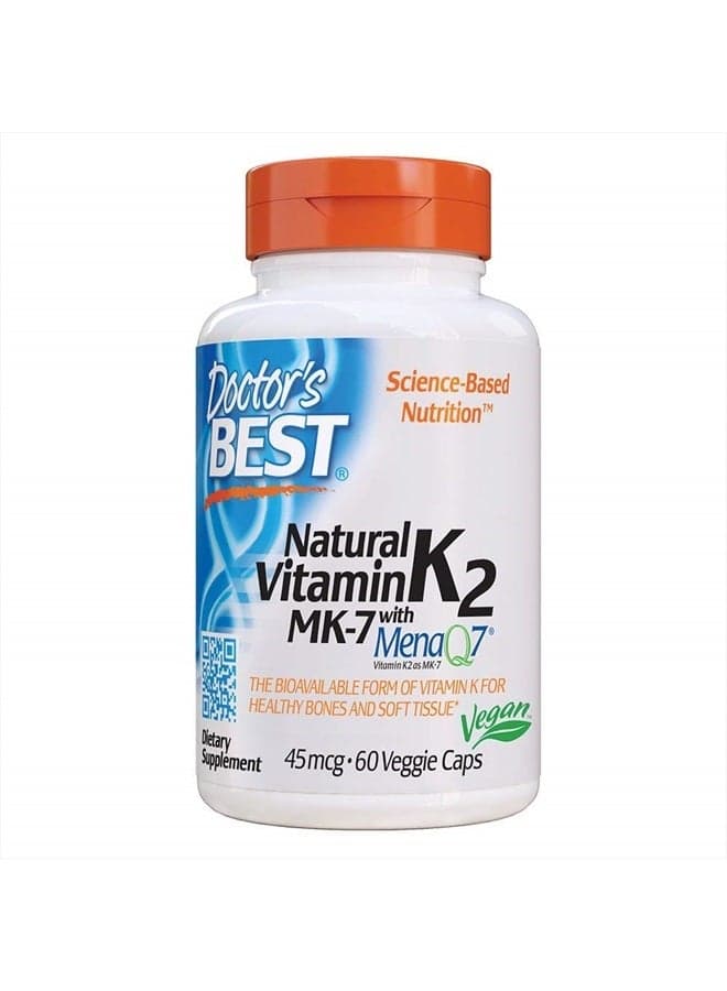 Doctor's Best Natural Vitamin K2 MK-7 with MenaQ7 White No Flavor, 60 Count